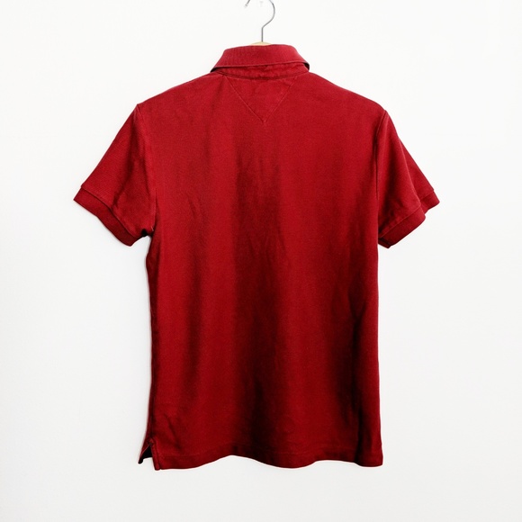TOMMY HILFIGER Slim Fit Red Short Sleeve Polo - Picture 2 of 3